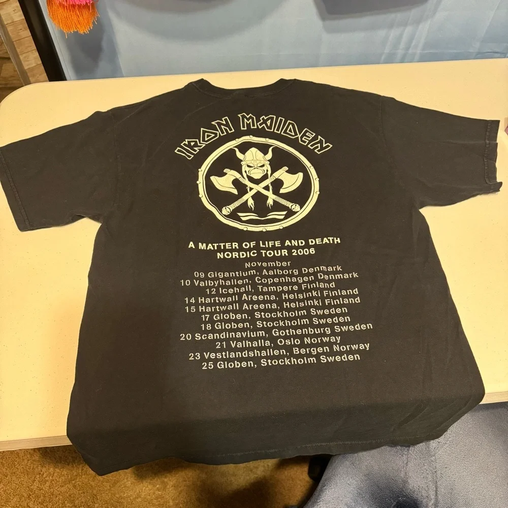 Vintage 2006 Iron Maiden “A Matter of Life and Death Nordic” T Shirt‎ S Tour